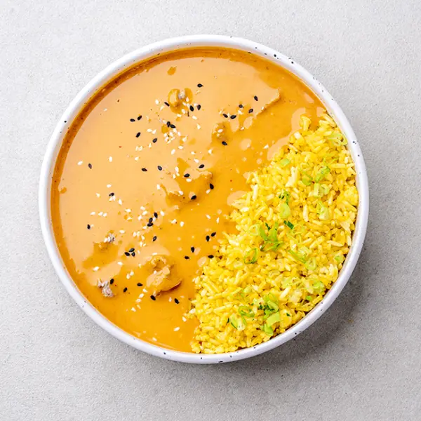 Indonesian Slow-cooked Chicken Curry with Turmeric Rice